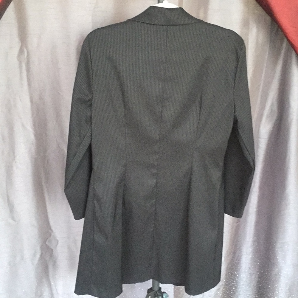 Dawn Joy Black Pinstriped Coat - Picture 3 of 6